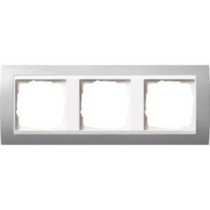 Gira afdekraam 3-voudig Event aluminium mat/wit glans (0213326)