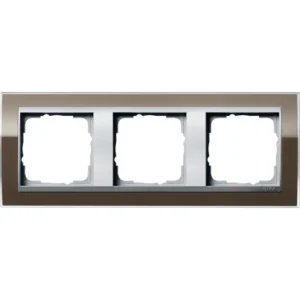 Gira afdekraam 3-voudig Event Clear bruin glans/aluminium mat (0213766)