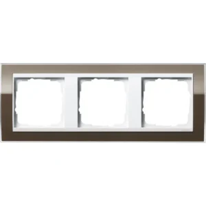 Gira afdekraam 3-voudig Event Clear bruin glans/wit glans (0213763)
