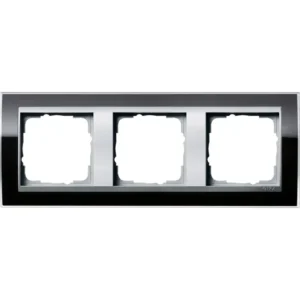 Gira afdekraam 3-voudig Event Clear zwart glans/aluminium mat (0213736)