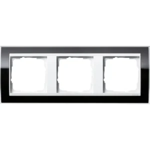 Gira afdekraam 3-voudig Event Clear zwart glans/wit glans (0213733)