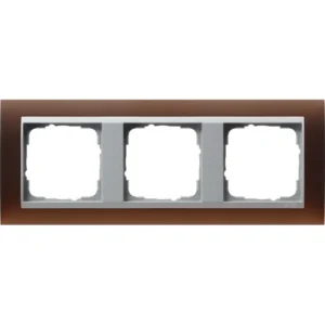 Gira afdekraam 3-voudig Event Opaque donkerbruin mat/aluminium mat (021359)