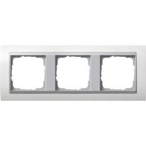 Gira afdekraam 3-voudig Event wit glans/aluminium mat (0213806)