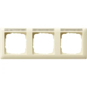 Gira afdekraam 3-voudig horizontaal met tekstkader Standaard 55 creme glans (109301)