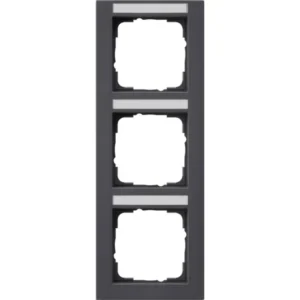 Gira afdekraam 3-voudig verticaal tekstkader E2 antraciet mat (110323)