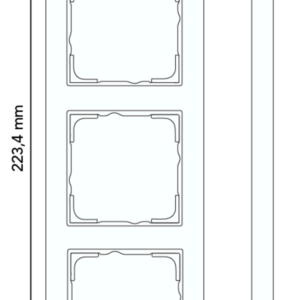 Gira afdekraam 3-voudig verticaal tekstkader E2 wit mat (110322)