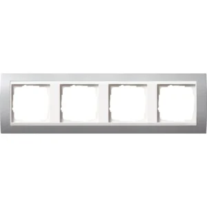 Gira afdekraam 4-voudig Event aluminium mat/wit glans (0214326)