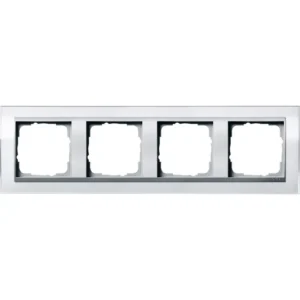 Gira afdekraam 4-voudig Event Clear wit glans/aluminium mat (0214726)