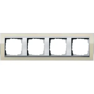 Gira afdekraam 4-voudig Event Clear zand glans/aluminium mat (0214776)
