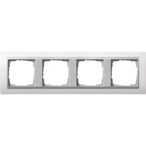 Gira afdekraam 4-voudig Event wit glans/aluminium mat (0214806)