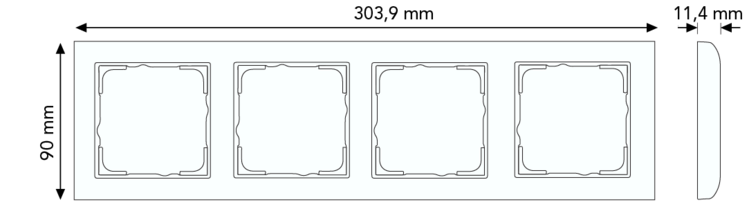 Gira afdekraam 4-voudig Event wit mat/aluminium mat (021471) - Afbeelding 2