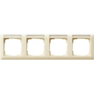 Gira afdekraam 4-voudig horizontaal met tekstkader Standaard 55 creme glans (109401)