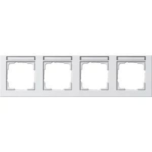 Gira afdekraam 4-voudig horizontaal tekstkader E2 wit mat (109422)