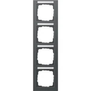 Gira afdekraam 4-voudig verticaal tekstkader E2 antraciet mat (111423)