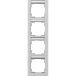 Gira afdekraam 4-voudig verticaal tekstkader E2 grijs mat (111437)