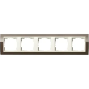 Gira afdekraam 5-voudig Event Clear bruin glans/creme glans (0215761)