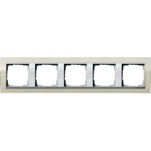 Gira afdekraam 5-voudig Event Clear zand glans/aluminium mat (0215776)
