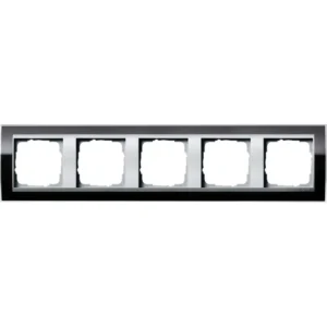 Gira afdekraam 5-voudig Event Clear zwart glans/aluminium mat (0215736)