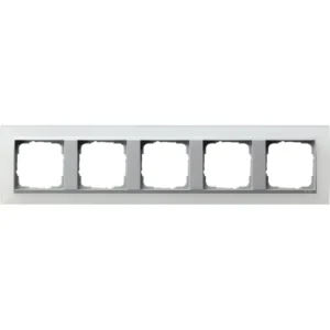 Gira afdekraam 5-voudig Event Opaque wit mat/aluminium mat (021550)