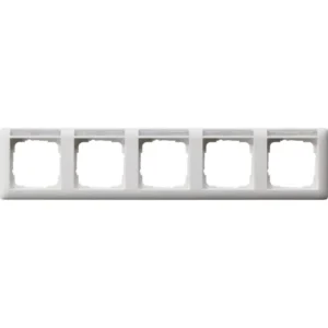 Gira afdekraam 5-voudig horizontaal met tekstkader Standaard 55 wit mat (109527)