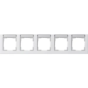 Gira afdekraam 5-voudig horizontaal tekstkader E2 wit glans (109529)