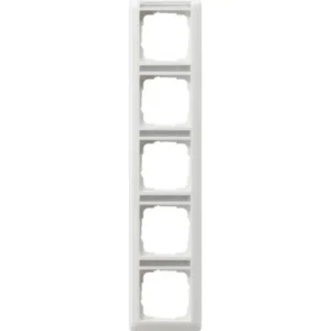 Gira afdekraam 5-voudig verticaal met tekstkader Standaard 55 wit glans (111503)