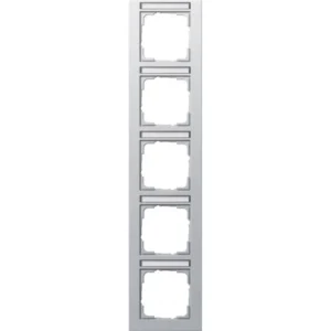 Gira afdekraam 5-voudig verticaal tekstkader E2 aluminium mat (111525)