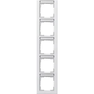 Gira afdekraam 5-voudig verticaal tekstkader E2 wit mat (111522)