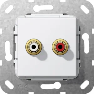 Gira basiselement cinch audio soldeeraansluiting wit (563203)