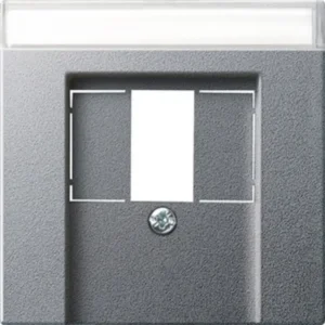 Gira centraalplaat USB met tekstkader Systeem 55 aluminium mat (087626)