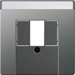 Gira centraalplaat USB met tekstkader Systeem 55 edelstaal (0876600)