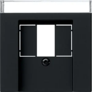 Gira centraalplaat USB met tekstkader Systeem 55 zwart mat (0876005)