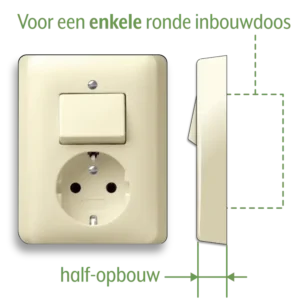 Gira combinatie schakelaar en wandcontactdoos randaarde Standaard 55 creme glans (017601)