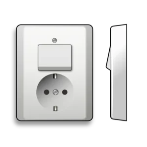 Gira combinatie schakelaar en wandcontactdoos randaarde Standaard 55 wit glans (017603)