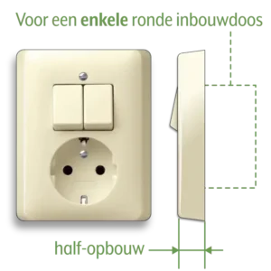 Gira combinatie serieschakelaar en wandcontactdoos randaarde Standaard 55 creme glans (017501)