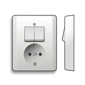 Gira combinatie serieschakelaar en wandcontactdoos randaarde Standaard 55 wit glans (017503)