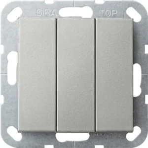 Gira drukcontact British Standard 3-voudig 10a 1p Systeem 55 edelstaal (2844600)
