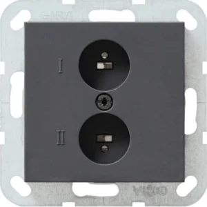 Gira inzpl stereo wandcontactdoos antraciet Systeem 55 (040228)