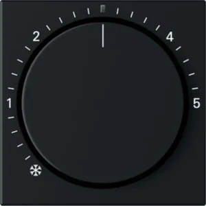 Gira knop ruimtetemperatuurregelaar met controlevenster systeem 55 zwart mat (2702005)