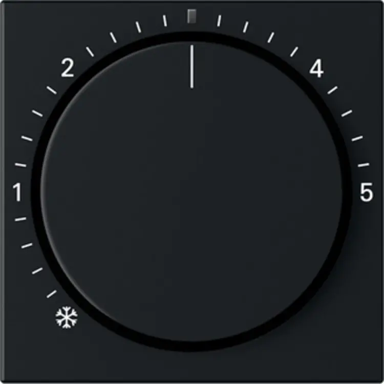 Gira knop ruimtetemperatuurregelaar met controlevenster systeem 55 zwart mat (2702005)