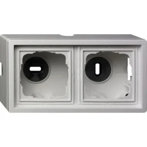 Gira opbouwbak 2-voudig F100 wit glans (0062112)