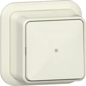 Gira pulsdrukker maakcontact 1-polig met apart meldcontact opbouw creme (315210)