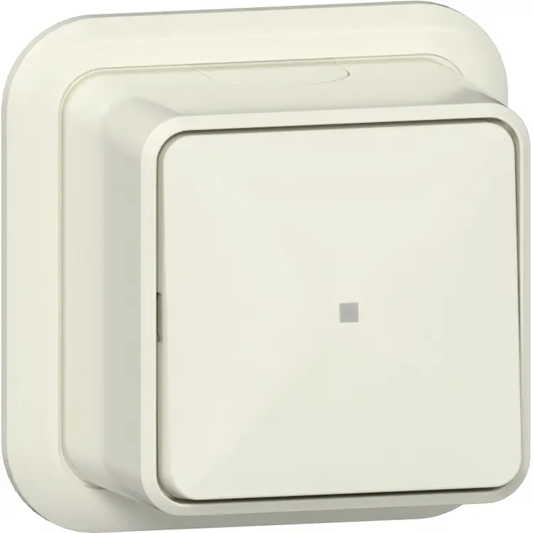 Gira pulsdrukker maakcontact 1-polig met apart meldcontact opbouw creme (315210)