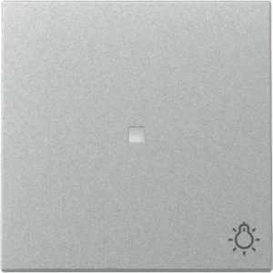 Gira schakelwip met symbool licht en controlevenster Systeem 55 aluminium mat (367426)
