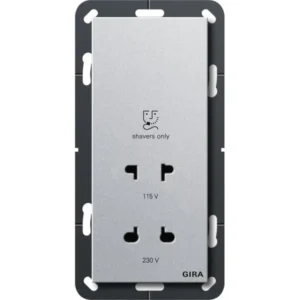 Gira scheerwandcontactdoos 115 - 230 V aluminium mat (282026)