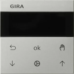 Gira Systeem 3000 jaloezie- en schakelklok knop met display Systeem 55 edelstaal (5366600)