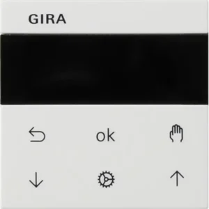 Gira Systeem 3000 jaloezie- en schakelklok knop met display Systeem 55 wit glans (536603)