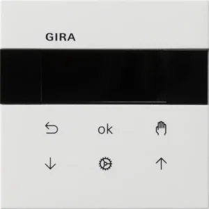 Gira Systeem 3000 jaloezie- en schakelklok knop met display F100 wit glans (5366112)