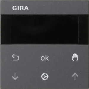 Gira Systeem 3000 jaloezie- en schakelklok knop met display Systeem 55 antraciet mat (536628)