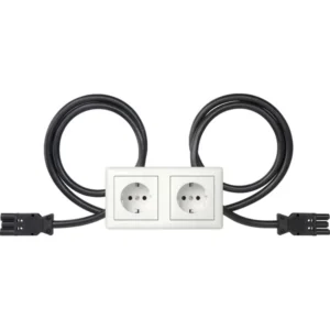 Gira wandcontactdoos 2-voudig randaarde compleet wandgoot Type 5 stekerbaar Standaard 55 wit glans (493503)
